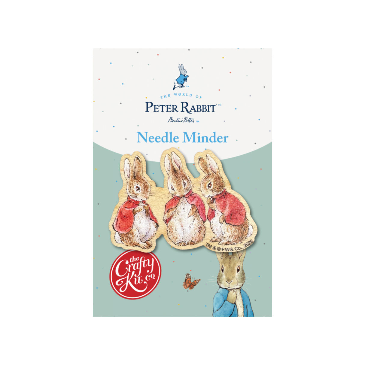 Beatrix Potter - Flopsy, Mopsy & Cottontail Wooden Needle Minder