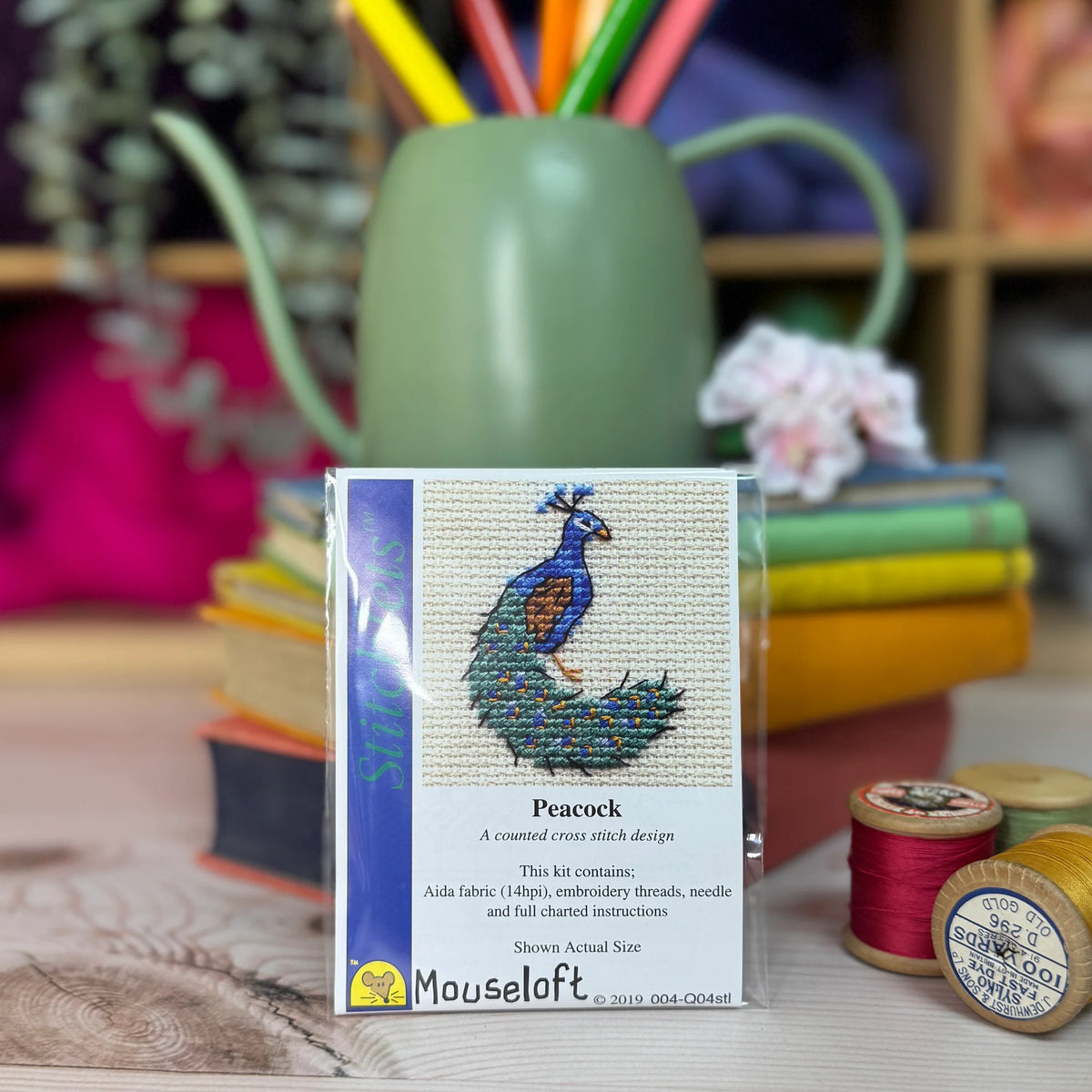 ML Stitchlets Peacock Mini Cross Stitch Kit
