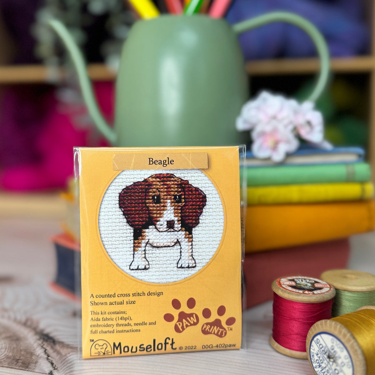 ML Paw Prints Beagle Mini Cross Stitch Kit