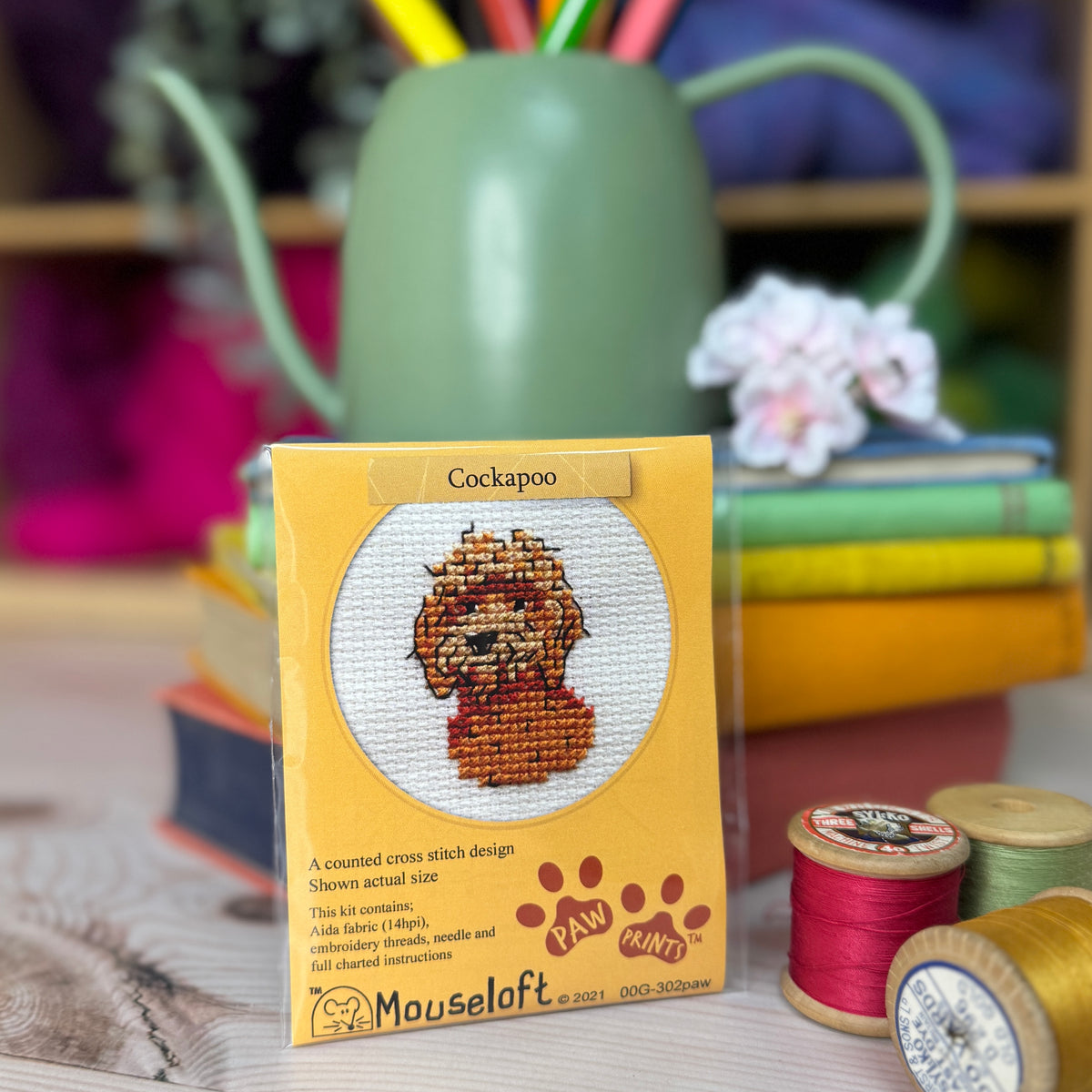 ML Paw Prints Cockapoo Mini Cross Stitch Kit