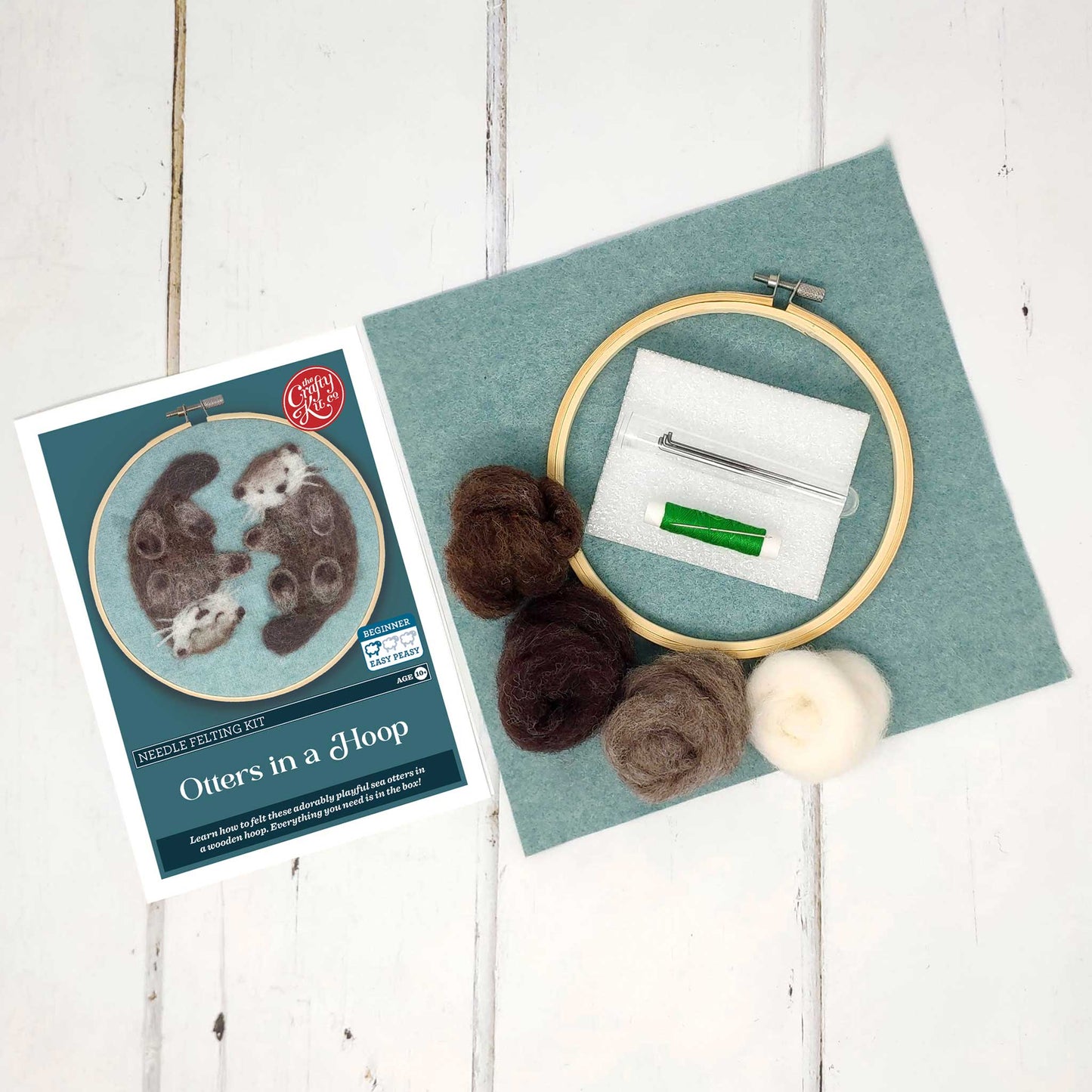 Otters in a Hoop Needle Felt Craft Kit