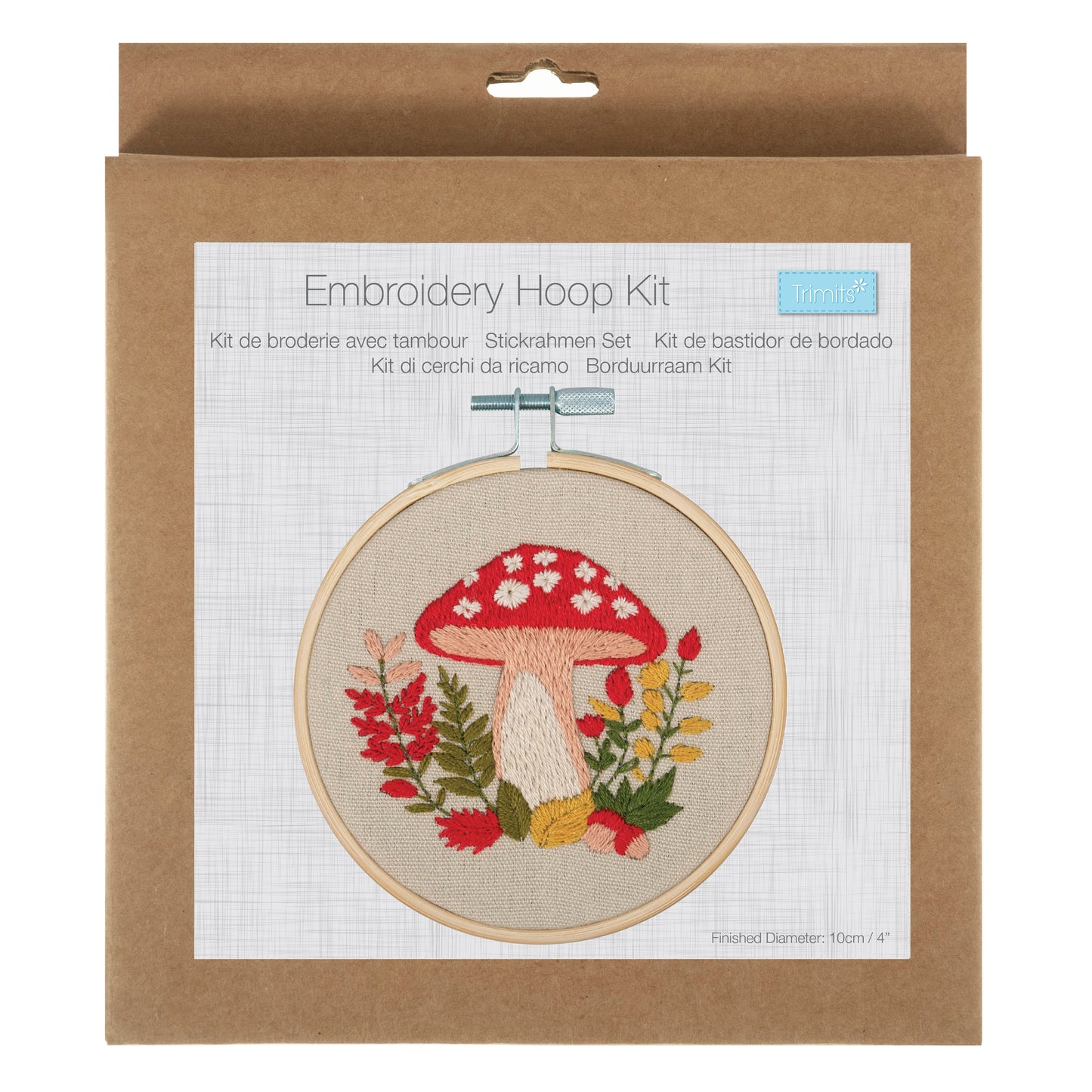 Trimits Woodland Toadstool Embroidery Hoop Craft Kit