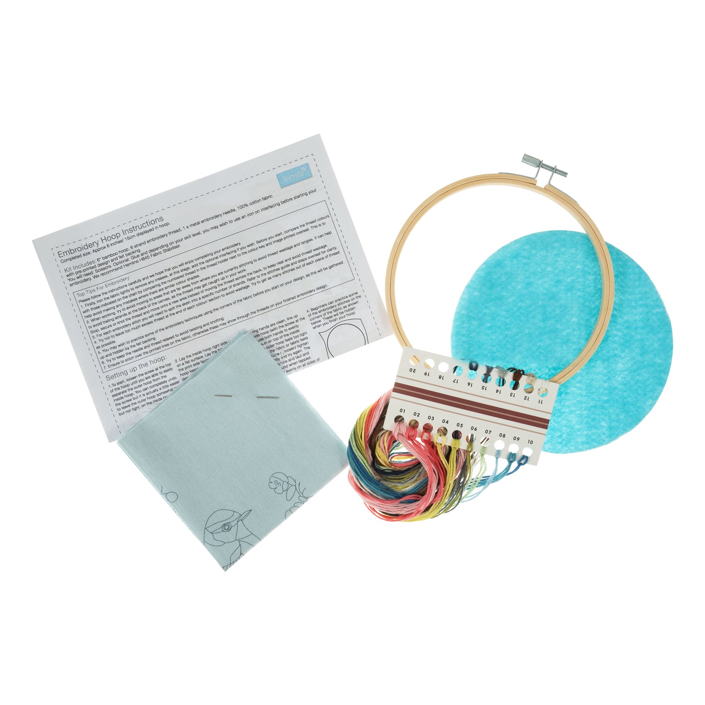 Trimits Bird Blossom Embroidery Hoop Craft Kit