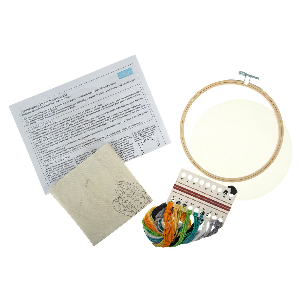 Trimits Floral Bee Embroidery Hoop Craft Kit