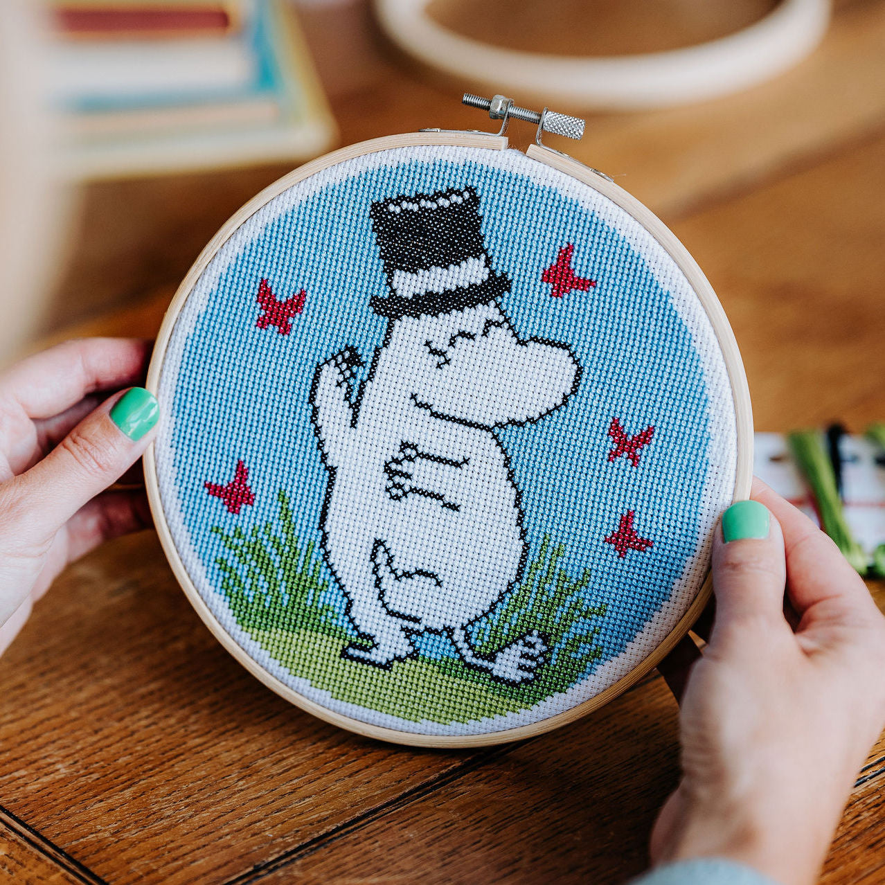 Moomin Cross Stitch Kit - Moominpappa Dancing