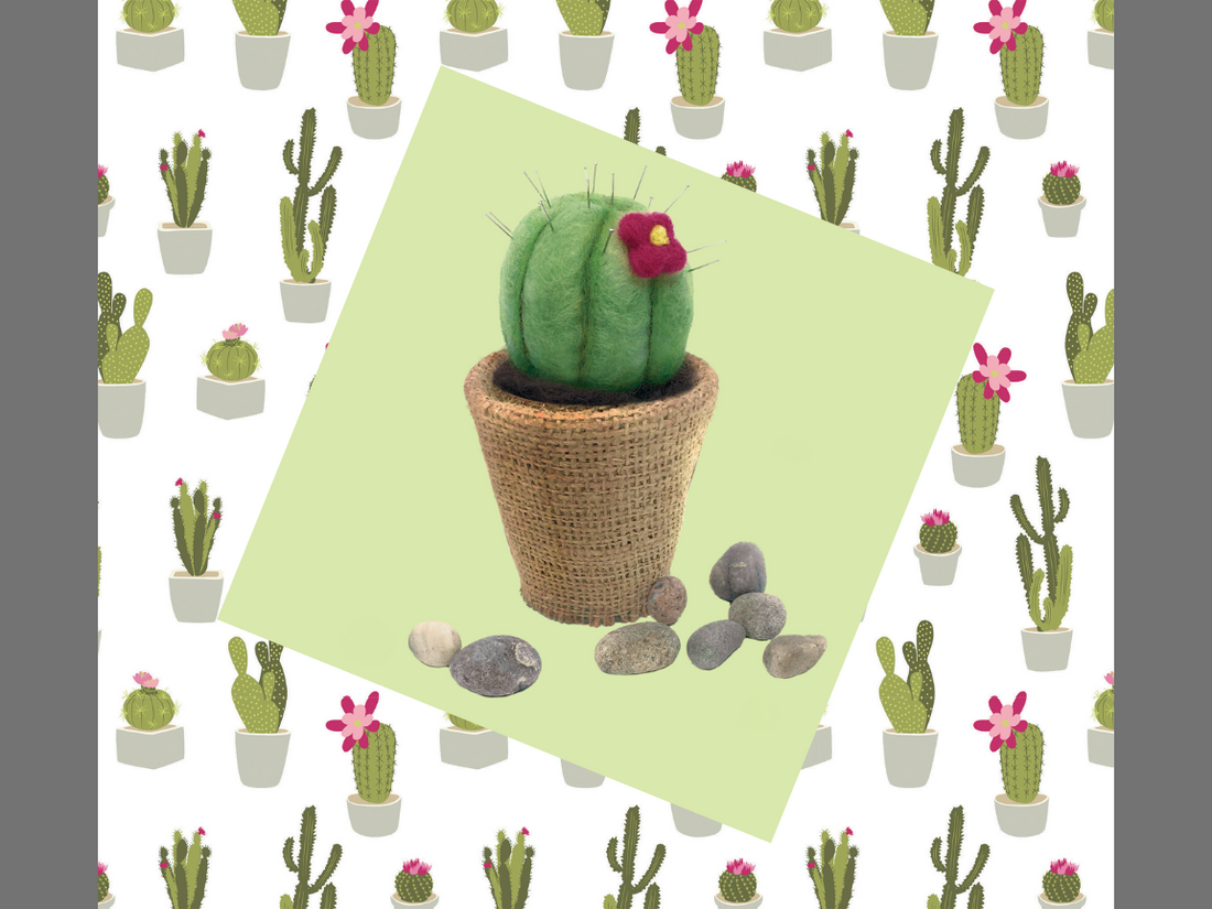 Make a needle felt barrel cactus