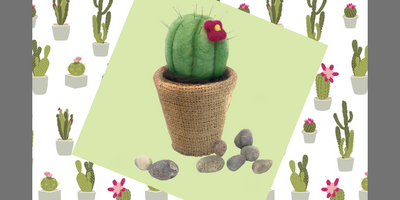 Make a needle felt barrel cactus