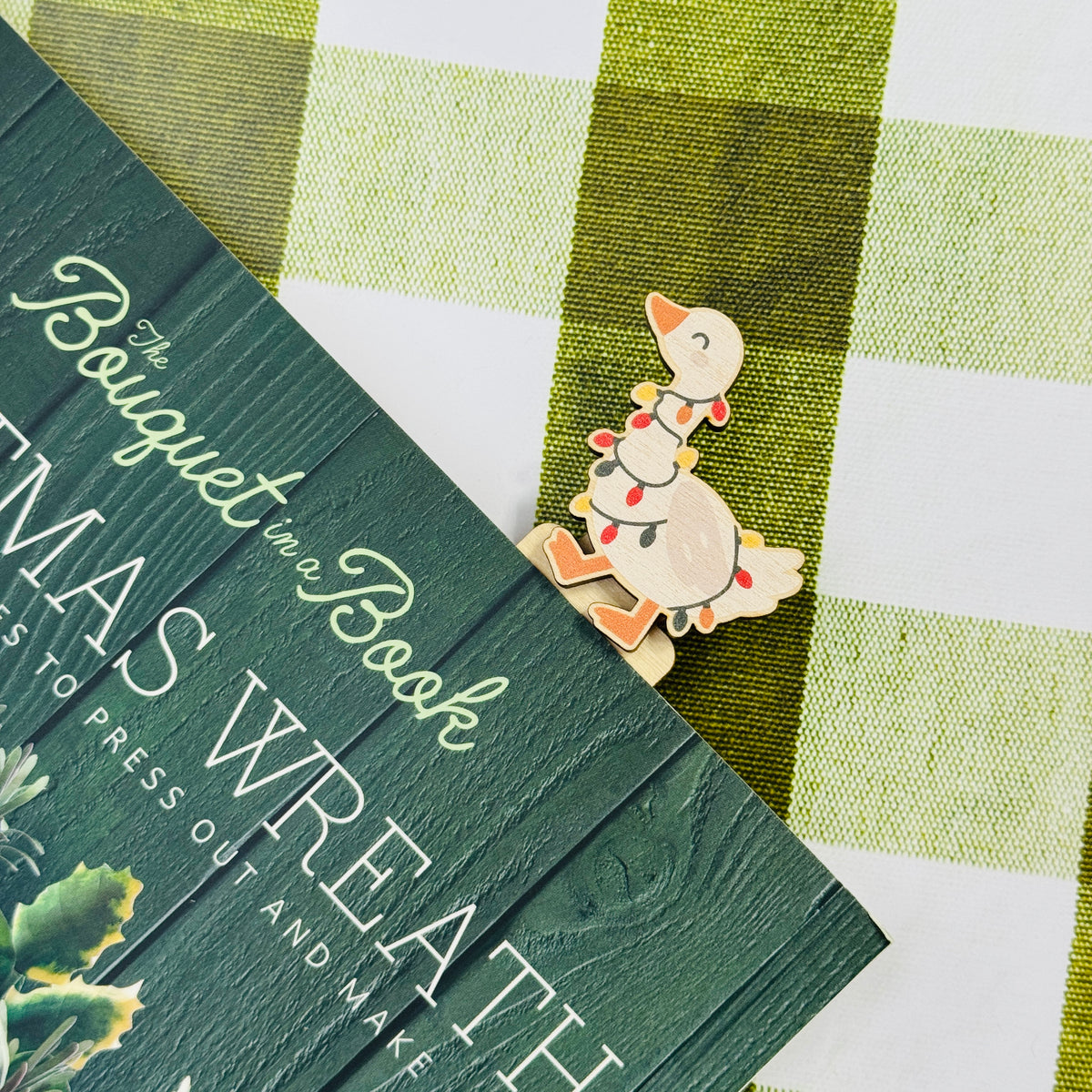 Festive Goose Wooden Bookmark