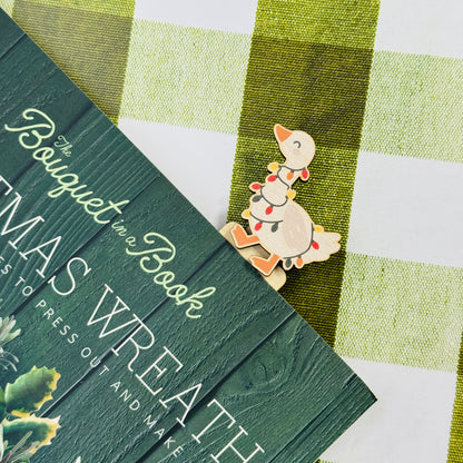 Festive Goose Wooden Bookmark