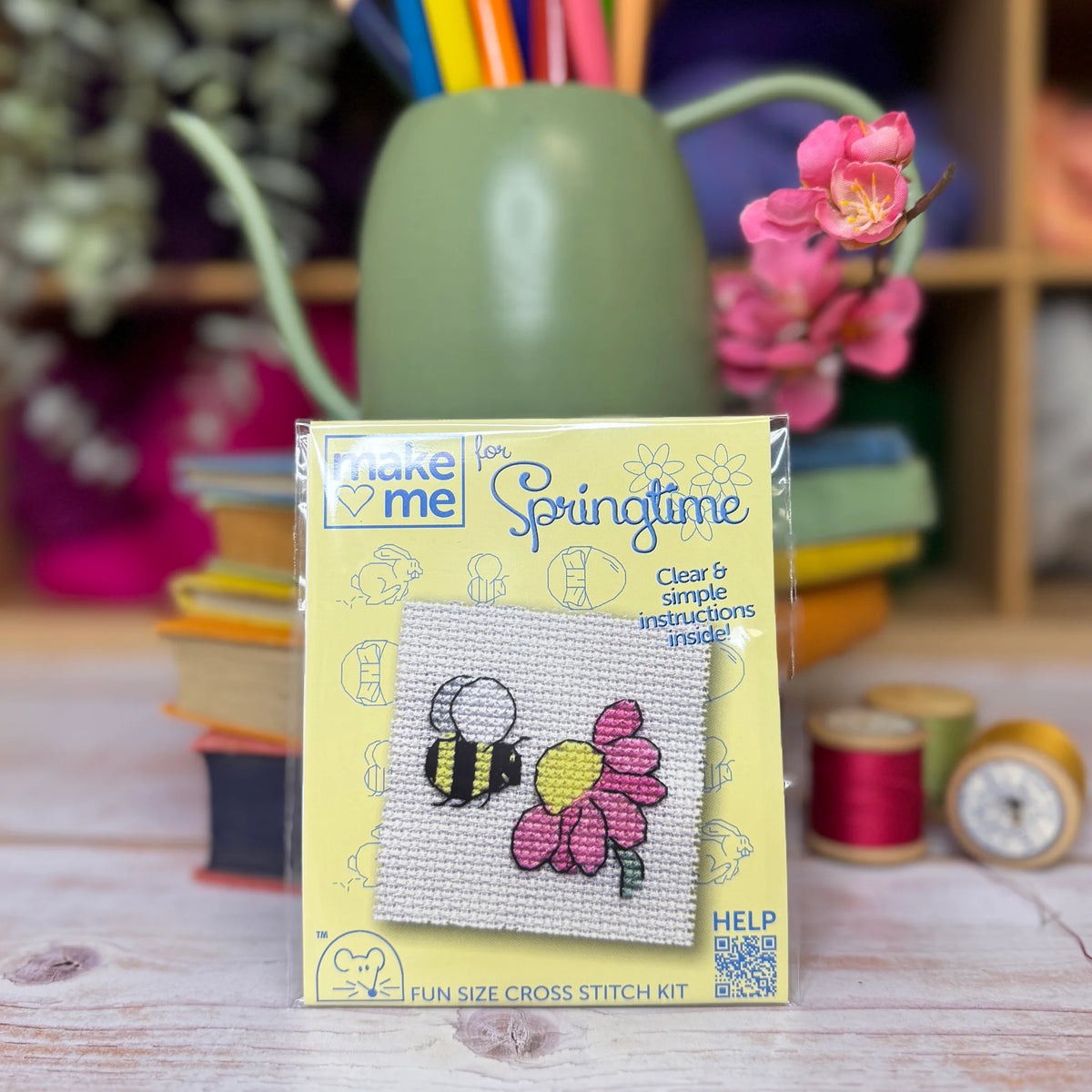 Springtime Bee Mini Cross Stitch Kit