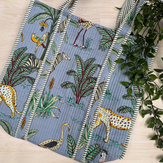 Large Reversible Quilted Tote Bag (No. 3)