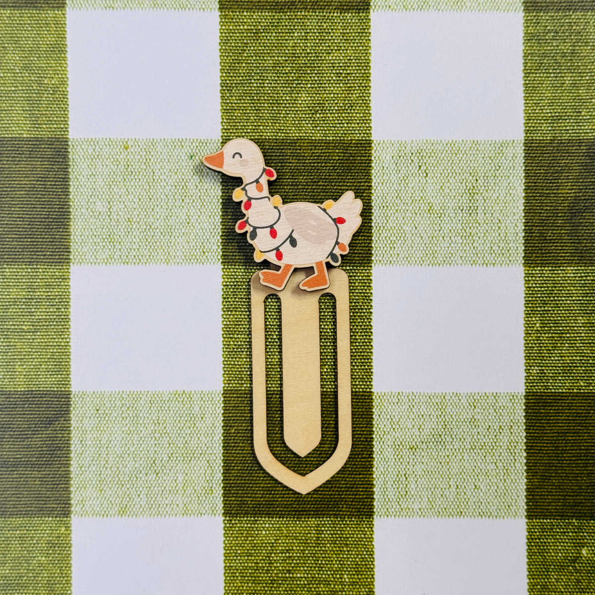 Festive Goose Wooden Bookmark