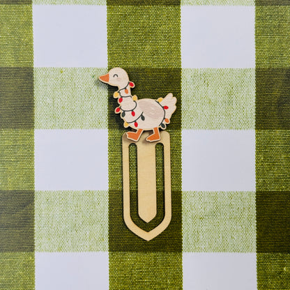 Festive Goose Wooden Bookmark