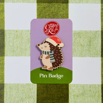 Winter Hedgehog Pin Badge