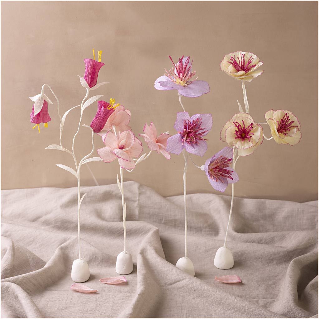 Crepe Paper Pastel Flowers Kit