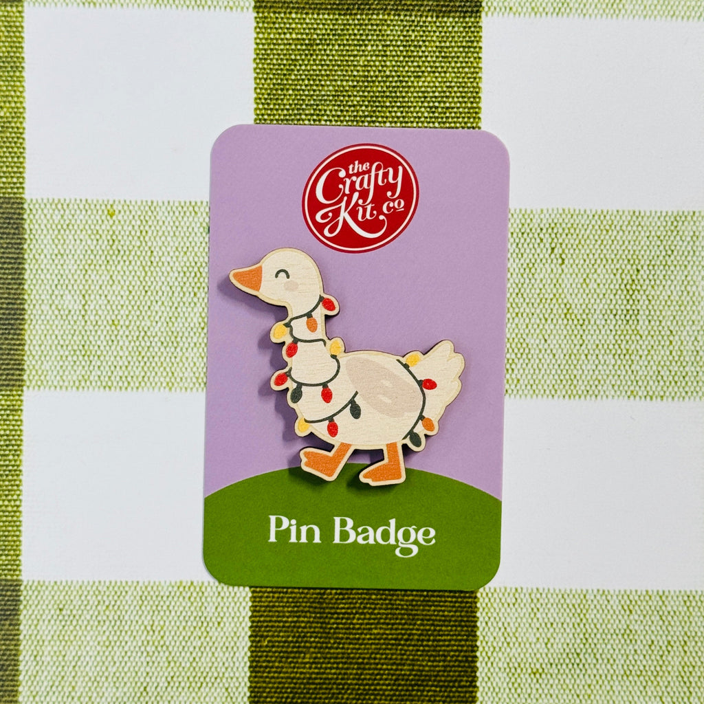Festive Goose Pin Badge