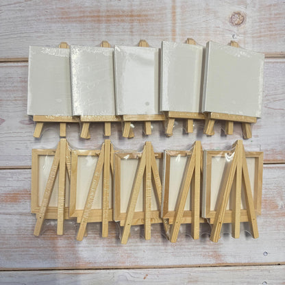 Mini Canvas & Easel - pack of 10