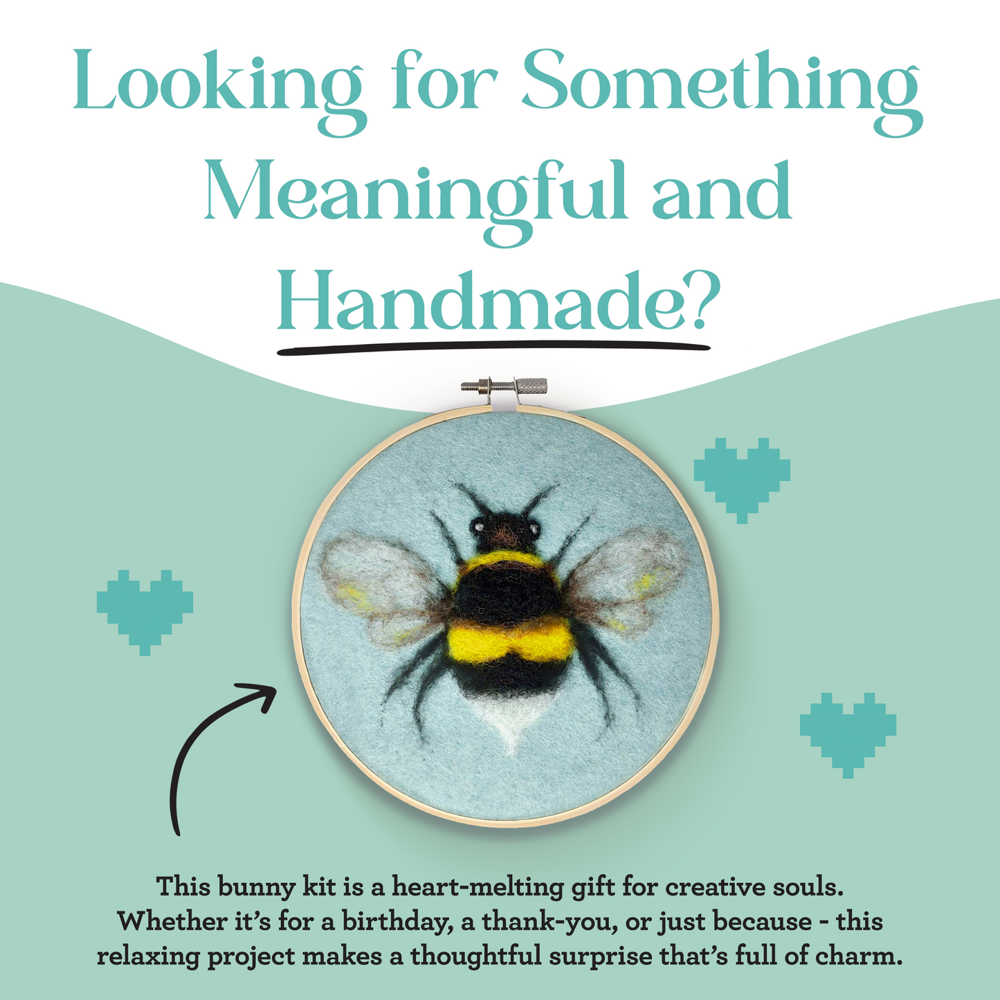 Bee in a Hoop Needle Felting Craft Kit