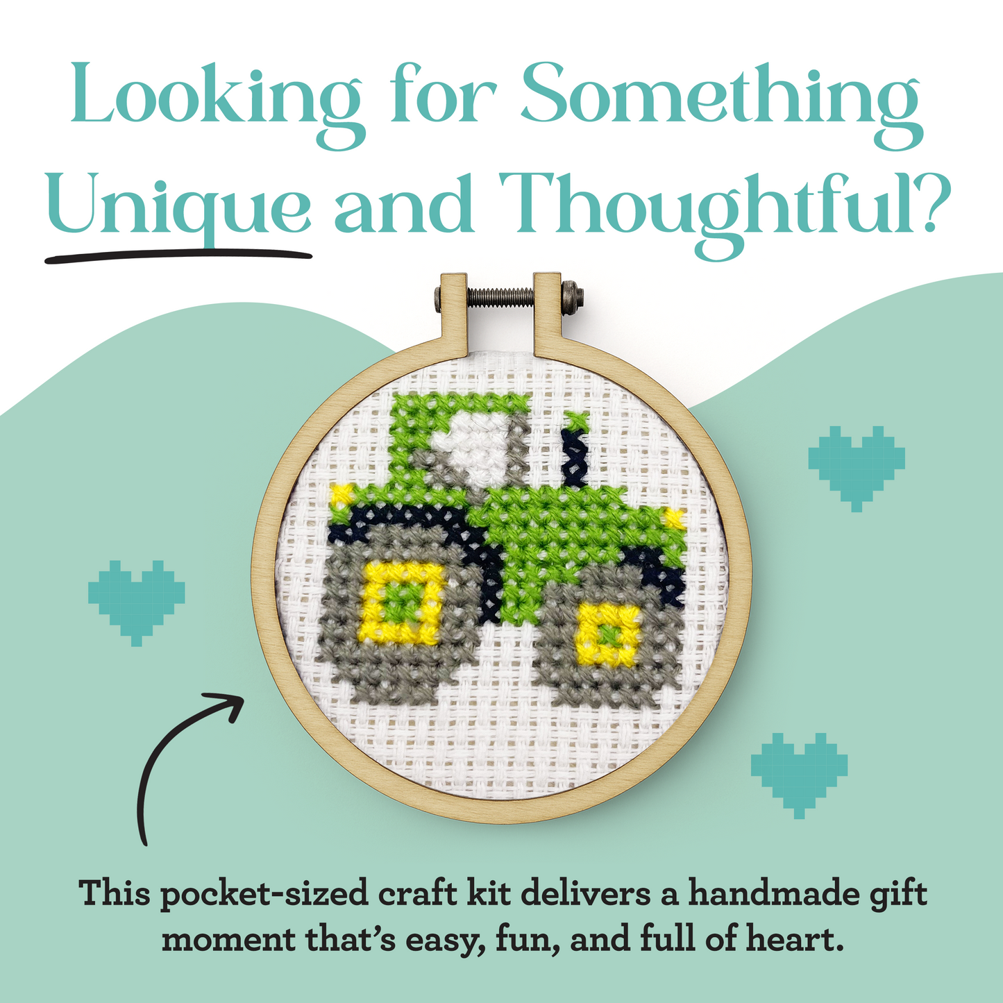 Keep Calm and Plough On! Mini Matchbox Cross Stitch Kit