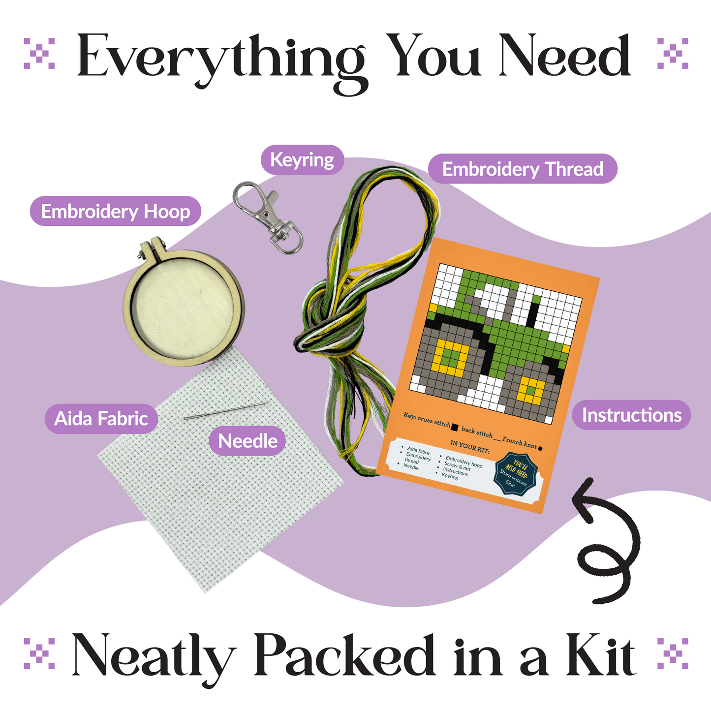 Keep Calm and Plough On! Mini Matchbox Cross Stitch Kit