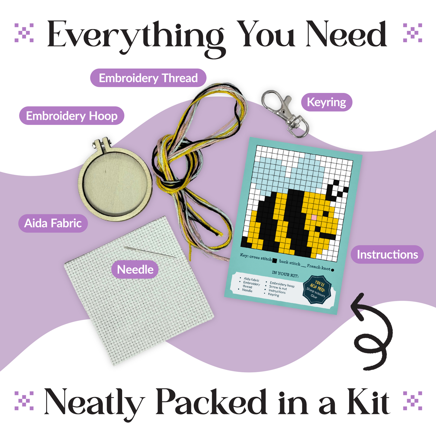 Bee Yourself! Mini Matchbox Cross Stitch Kit