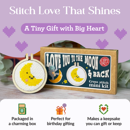 Love You To The Moon and Back Mini Matchbox Cross Stitch Kit