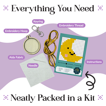 Love You To The Moon and Back Mini Matchbox Cross Stitch Kit