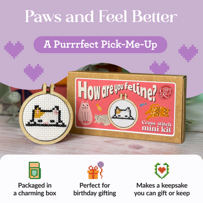 How Are You Feline? Mini Matchbox Cross Stitch Kit