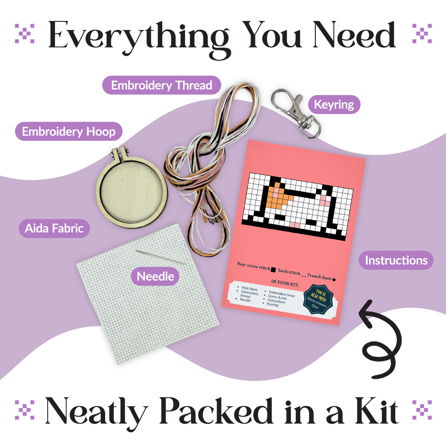 How Are You Feline? Mini Matchbox Cross Stitch Kit