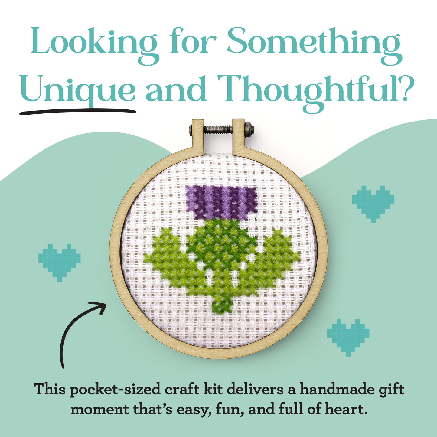 With Love from Edinburgh (Thistle) Mini Matchbox Cross Stitch Kit