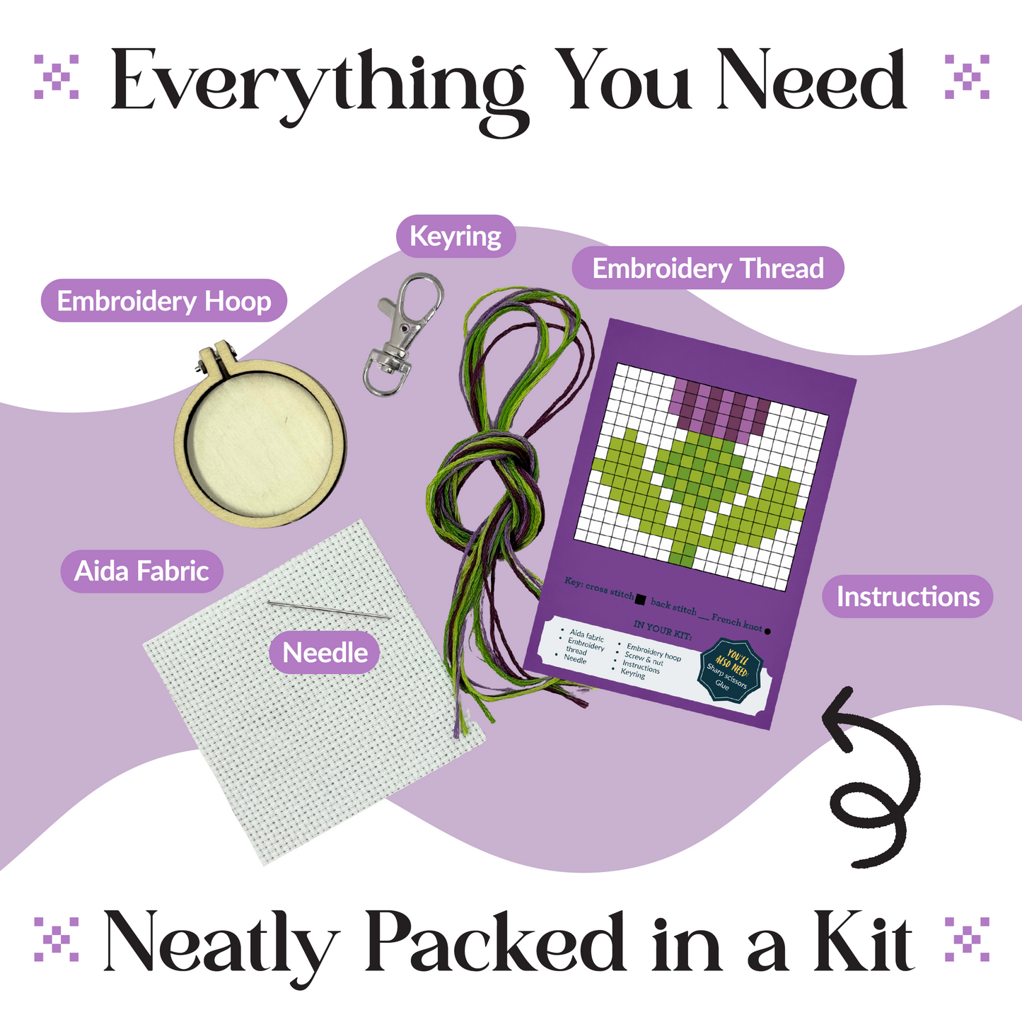 With Love from Edinburgh (Thistle) Mini Matchbox Cross Stitch Kit