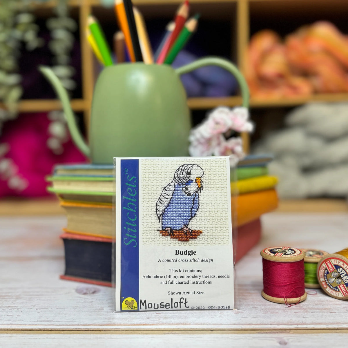 ML Stitchlets Budgie Mini Cross Stitch Kit