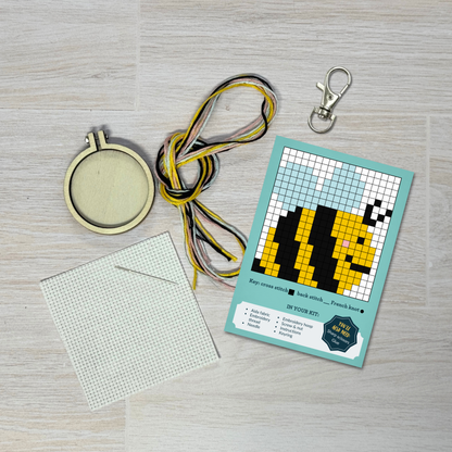 Bee Strong! Mini Matchbox Cross Stitch Kit