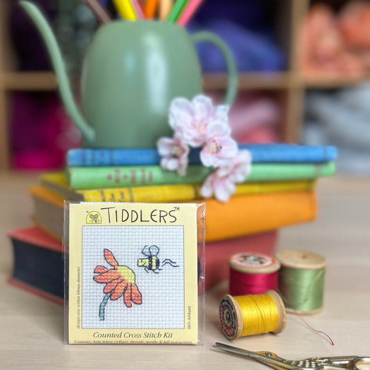 Tiddlers Visiting Bee Mini Cross Stitch Kit