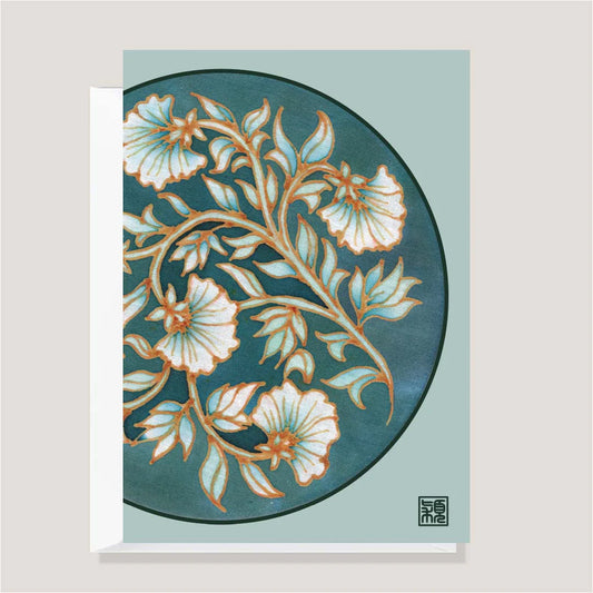 Mama's Vintage Peonies Batik Greeting Card