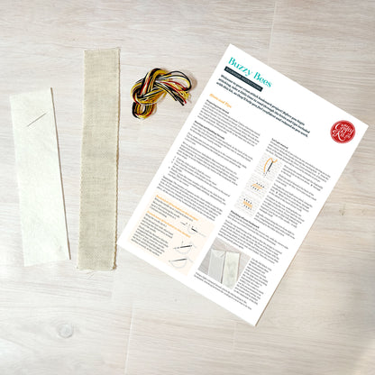 Buzzy Bees Cross Stitch Bookmark Kit
