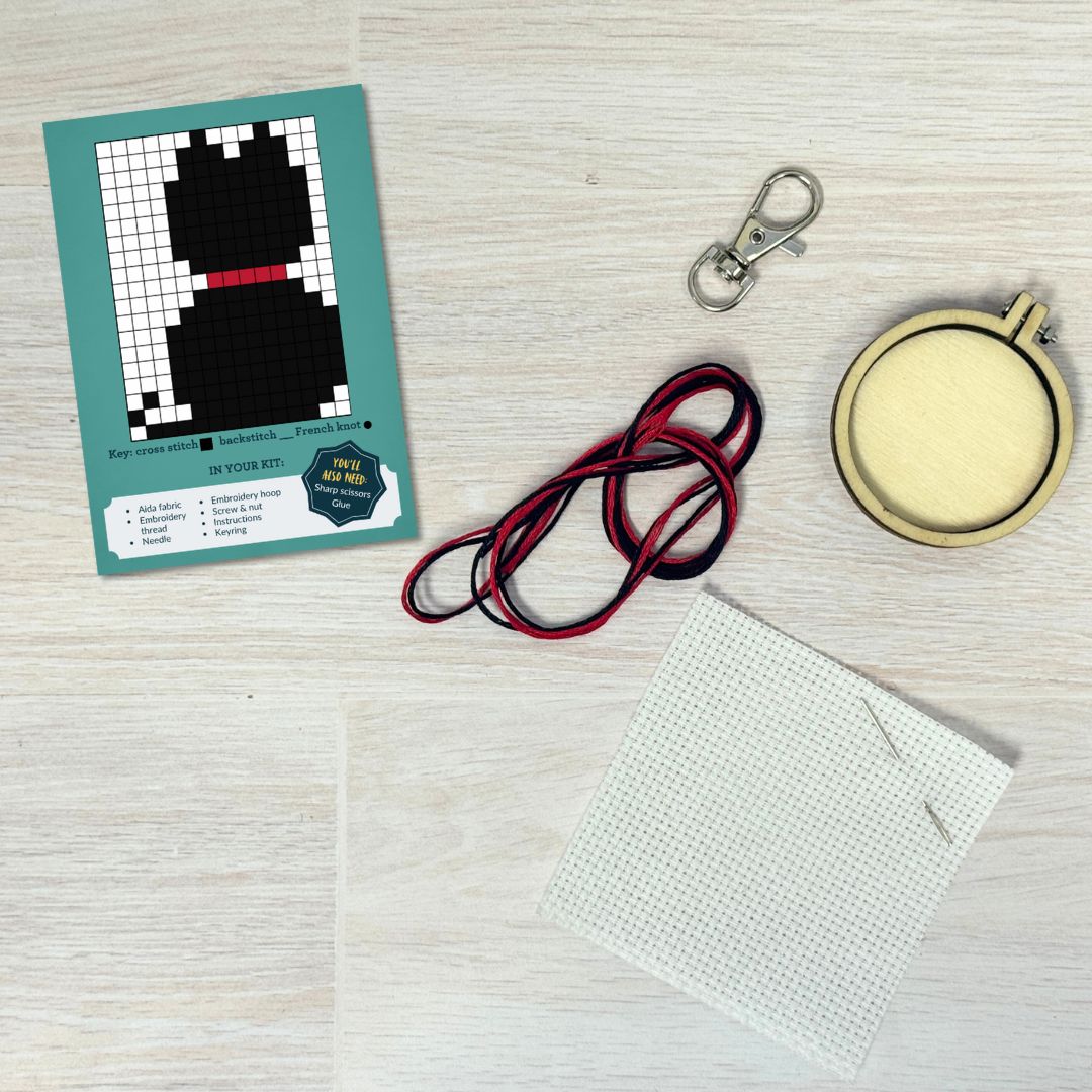 Home is Where the Cat is Mini Matchbox Cross Stitch Kit