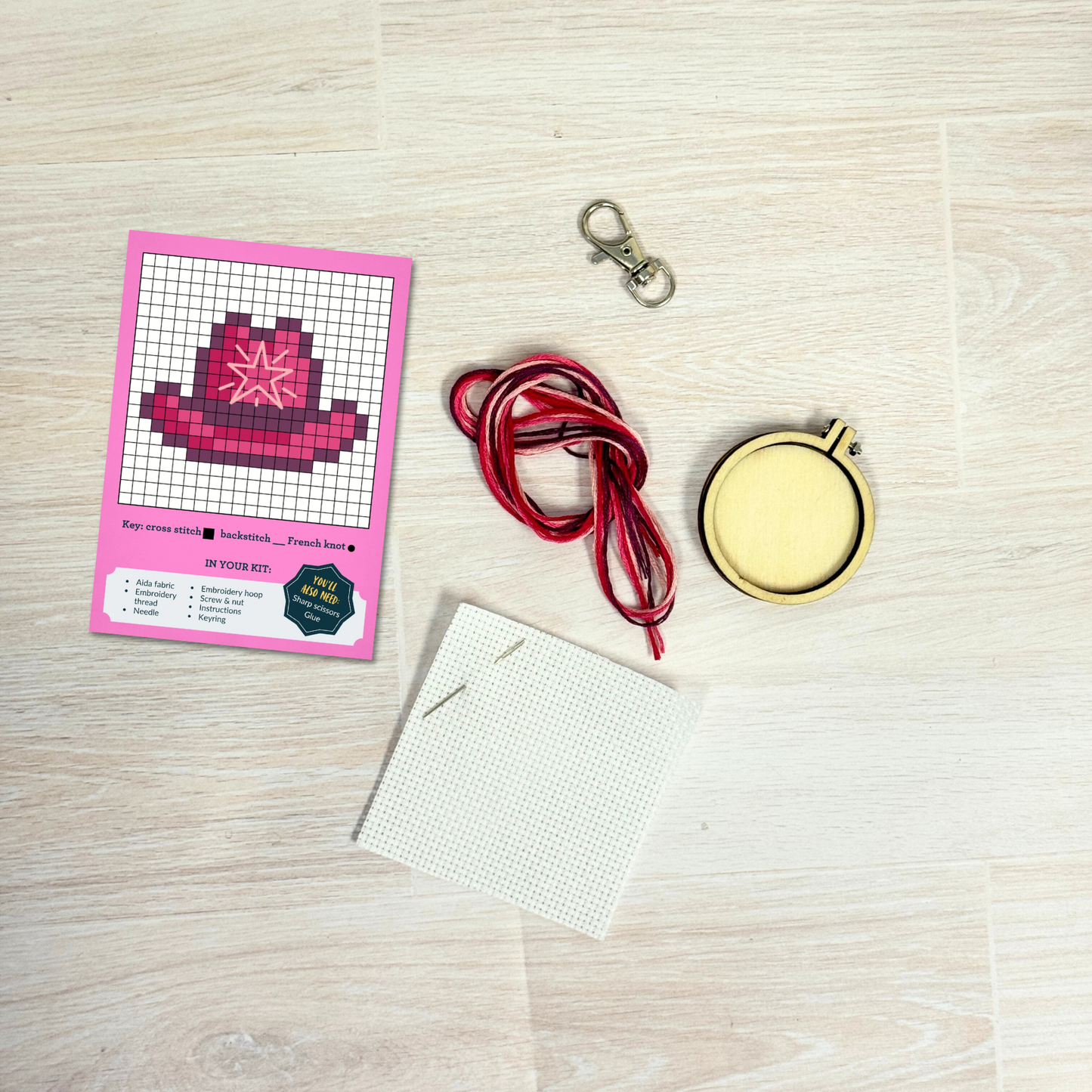 I'M HOT-TO-SEW! (cowboy hat) Mini Matchbox Cross Stitch Kit