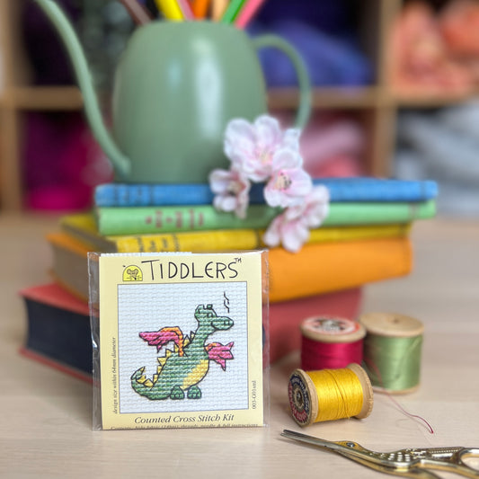 Tiddlers Green Dragon Mini Cross Stitch Kit