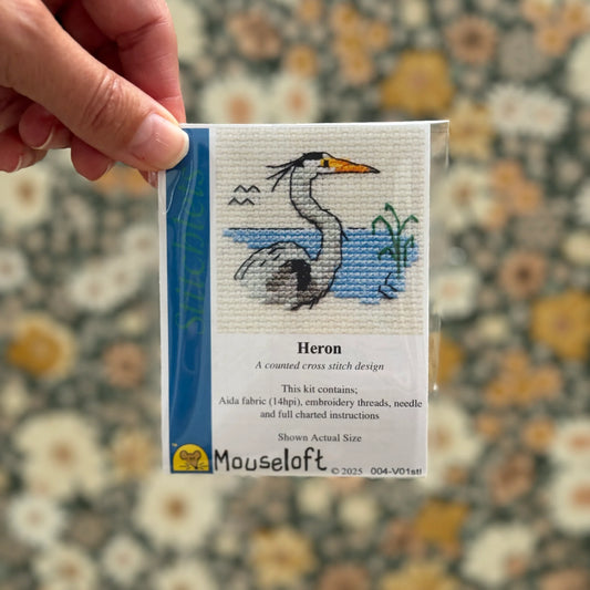 ML Stitchlets Heron Mini Cross Stitch Kit