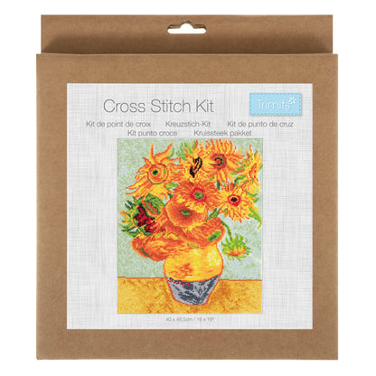 Trimits Van Gogh Sunflowers Cross Stitch Craft Kit