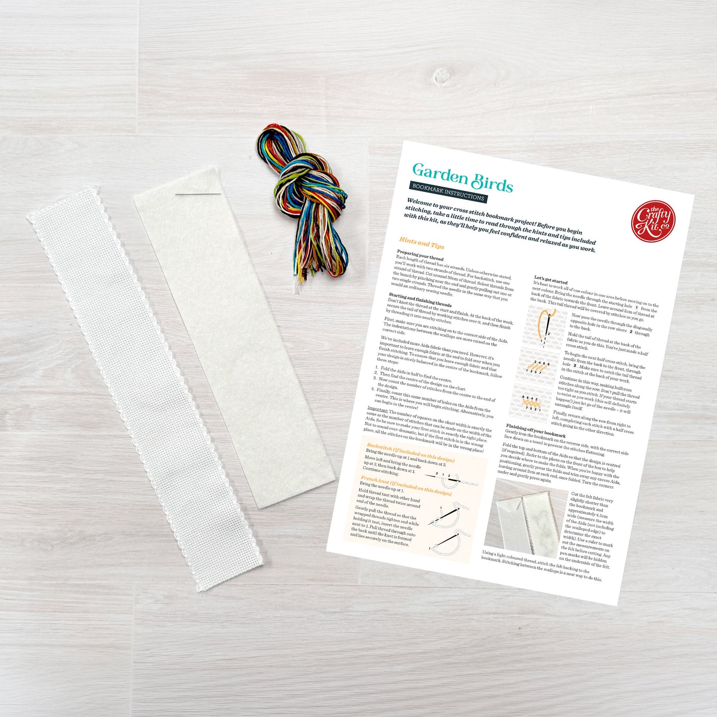 Garden Birds Cross Stitch Bookmark Kit