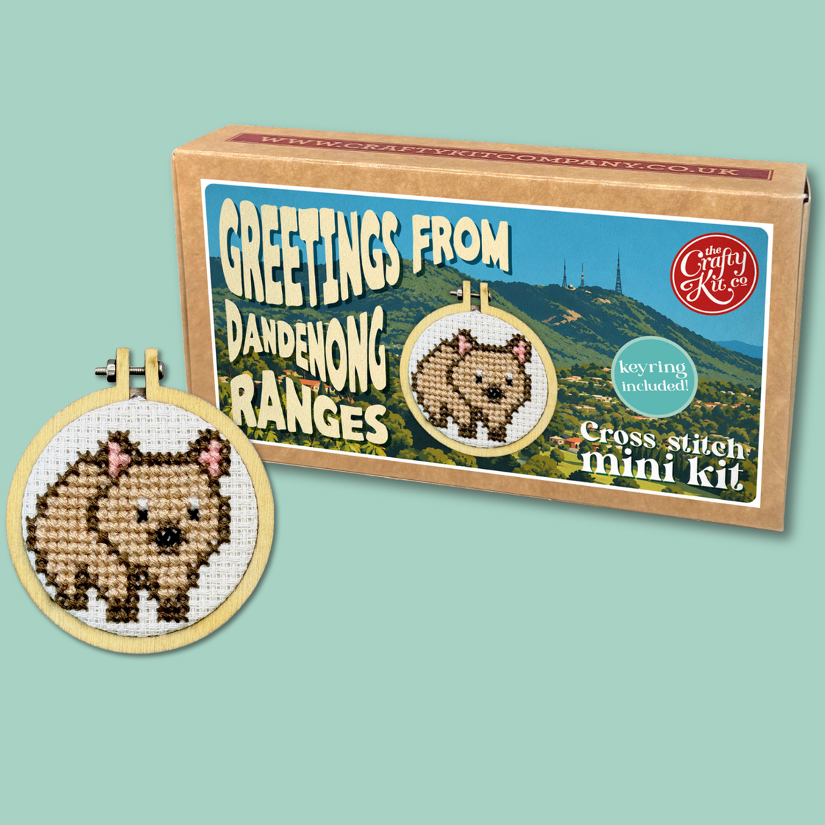 Greetings from Dandenong Ranges Mini Matchbox Cross Stitch Kit