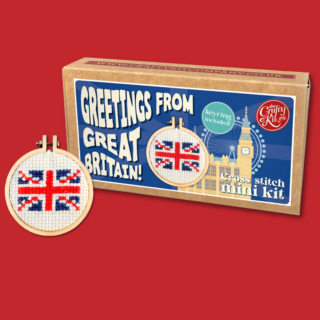 Greetings from Great Britain! Mini Matchbox Cross Stitch Kit