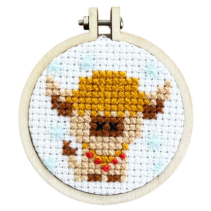 Have a Moo-rry Christmas! Mini Matchbox Cross Stitch Kit