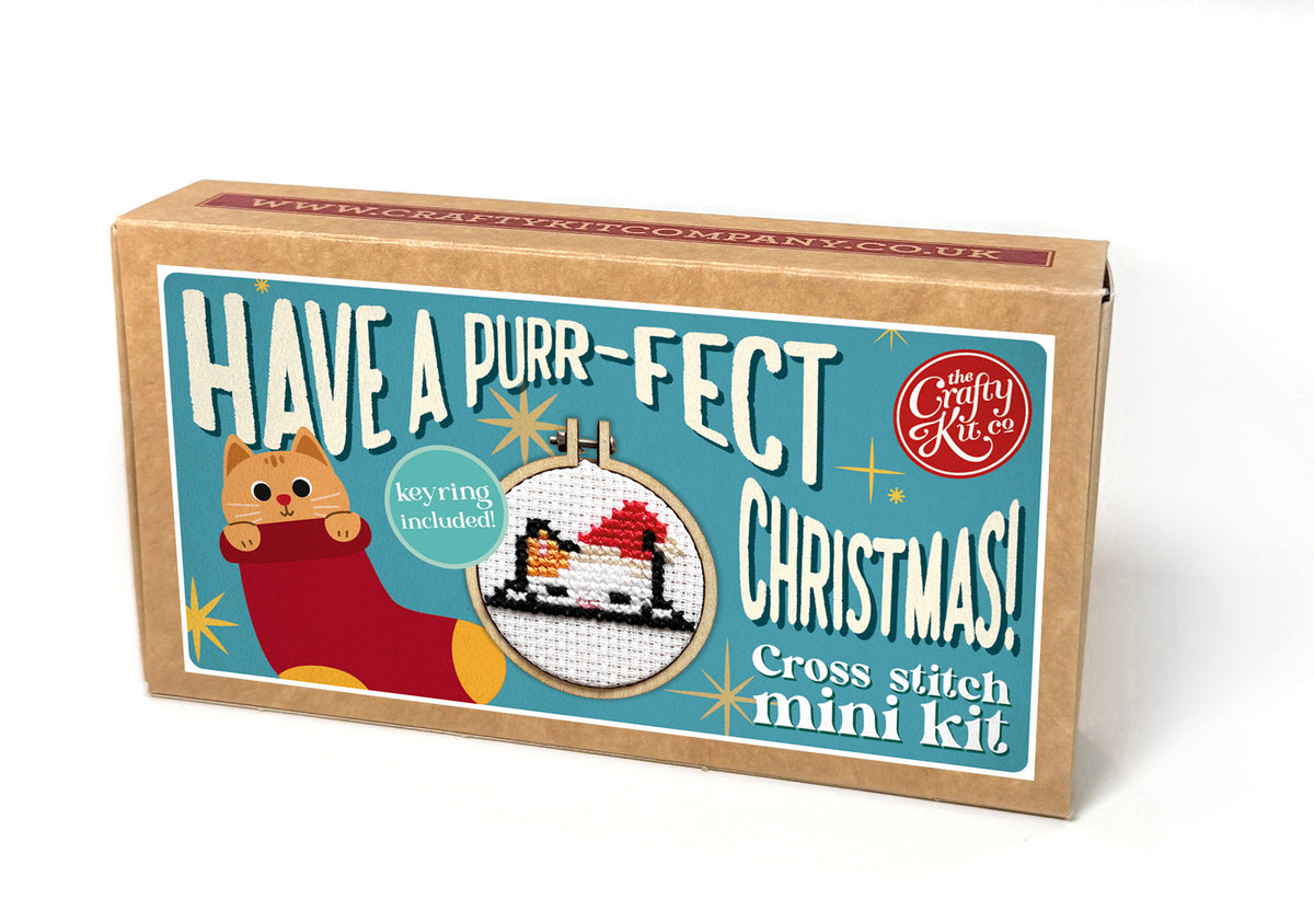 Have a Purr-fect Christmas! Mini Matchbox Cross Stitch Kit