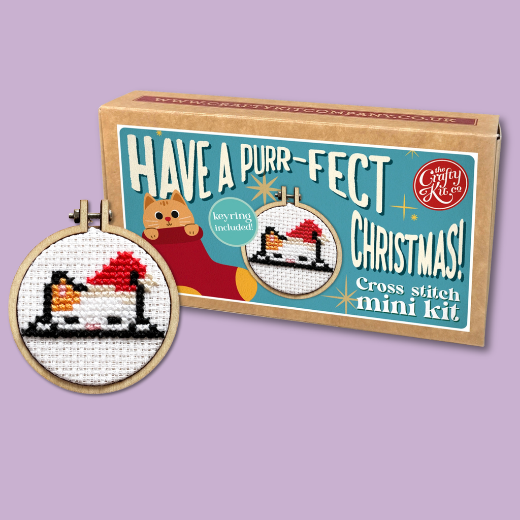 Have a Purr-fect Christmas! Mini Matchbox Cross Stitch Kit