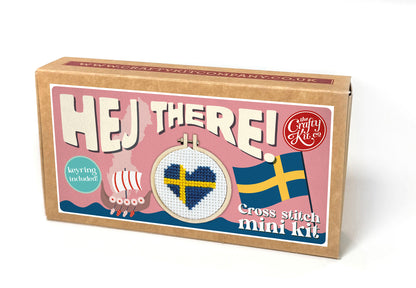 Hej There! Mini Matchbox Cross Stitch Kit