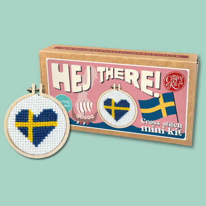 Hej There! Mini Matchbox Cross Stitch Kit