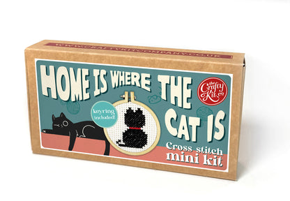 Home is Where the Cat is Mini Matchbox Cross Stitch Kit